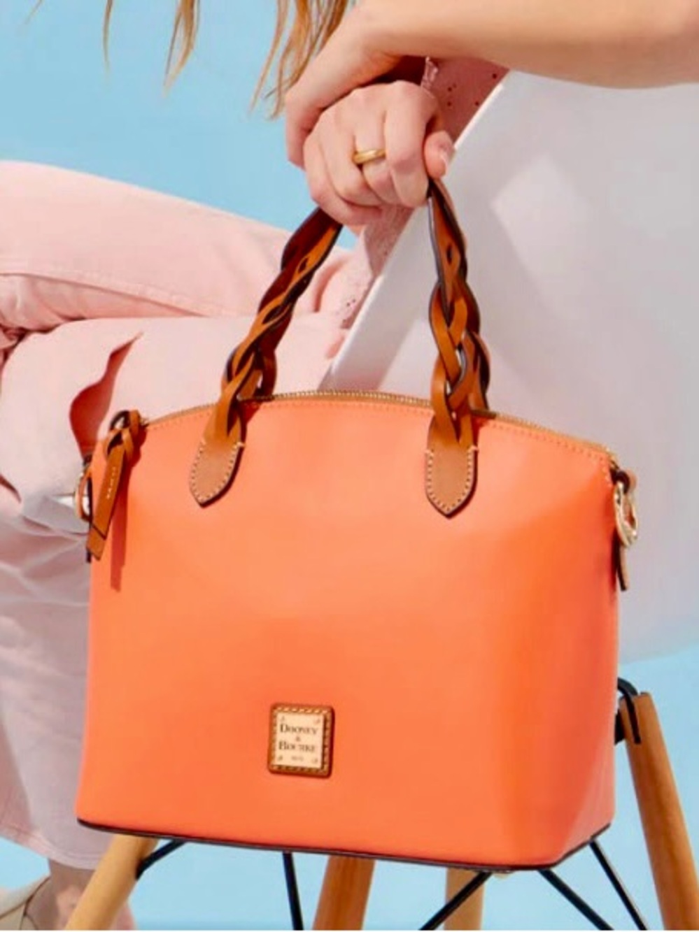 Dooney & Bourke Wexford  Satchel with Braided Handles & Crossbody Strap